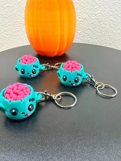 Tiny Zombie Brain Clicker Keychain| 3D Printed Halloween Fidget  NEW RELEASE!