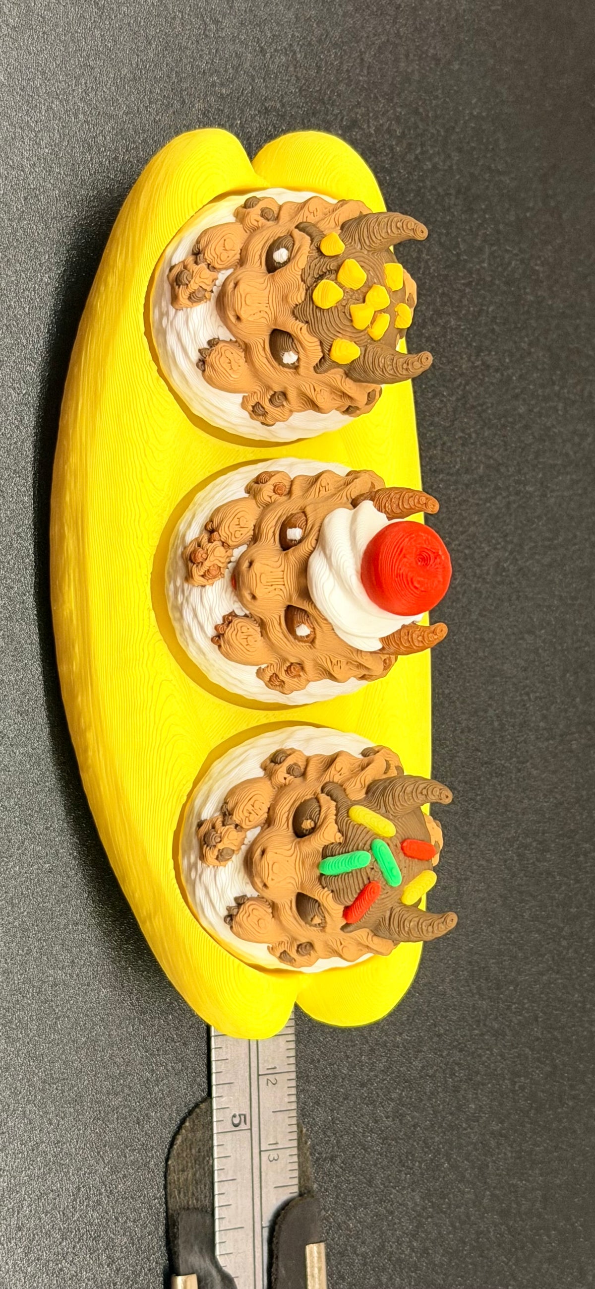 Banana Split Dragon Clicker 🍌(~5" Long) — Cinderwing3D Exclusive