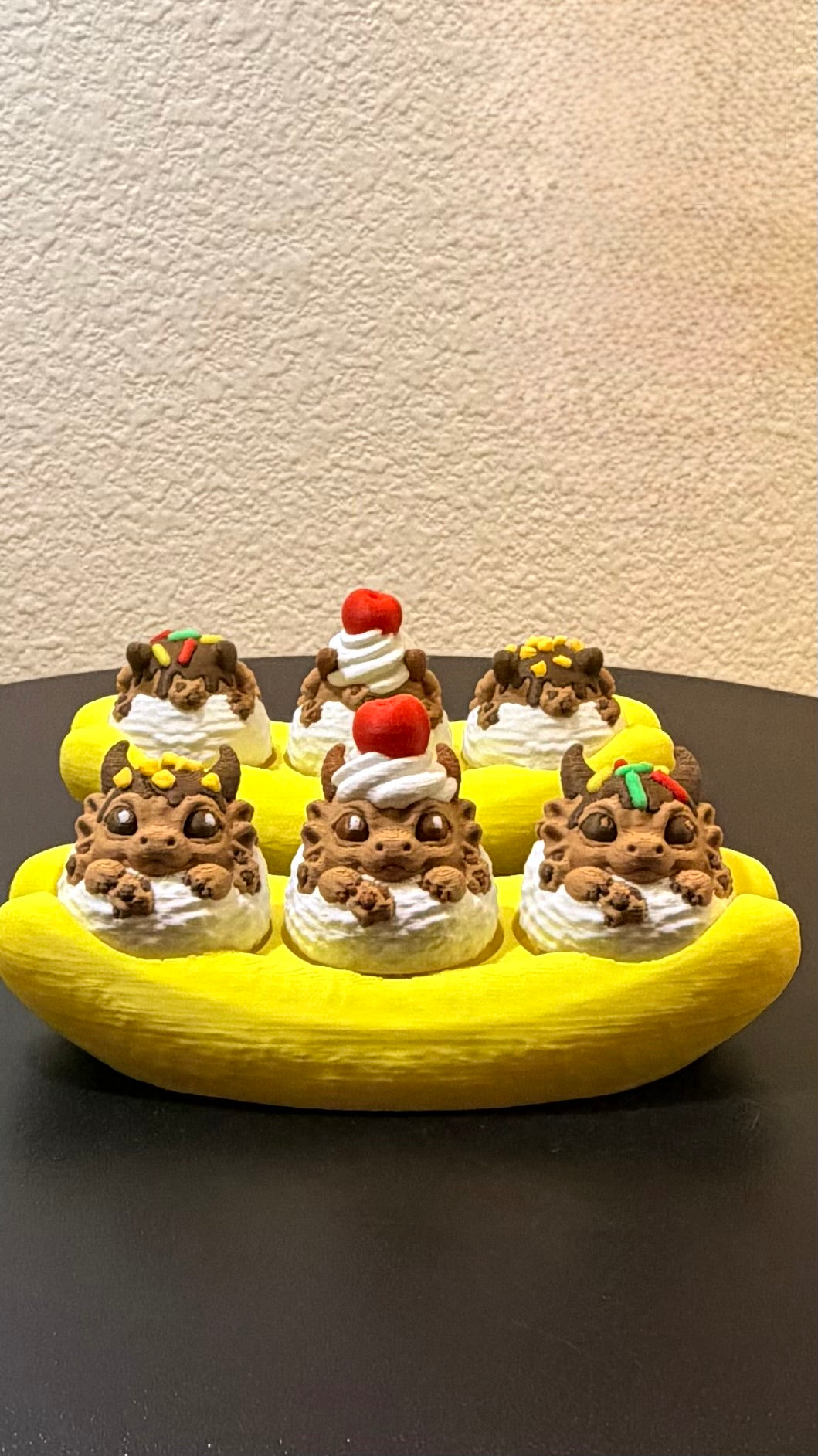 Banana Split Dragon Clicker 🍌(~5" Long) — Cinderwing3D Exclusive
