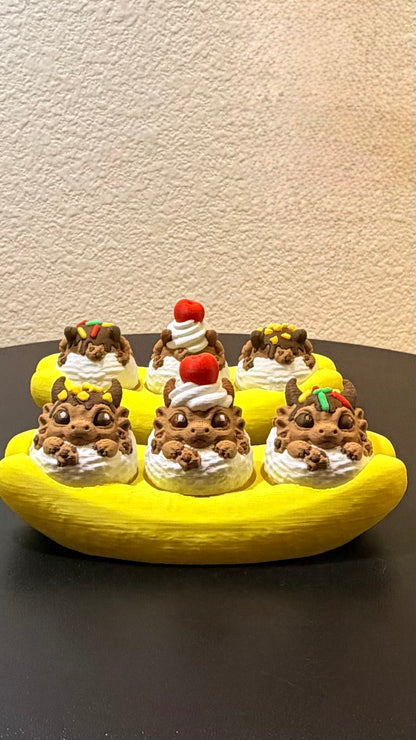 Banana Split Dragon Clicker 🍌(~5" Long) — Cinderwing3D Exclusive