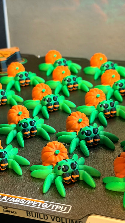 Tiny Spider - Pumpkin - Green