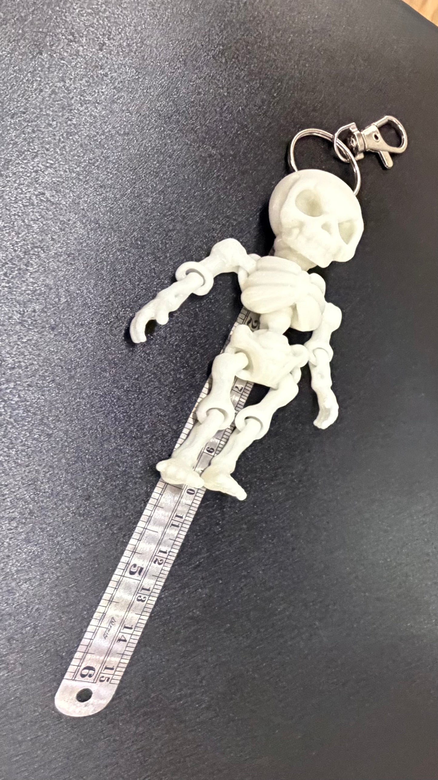 Mini Glow-in-the-Dark Skeleton (4" long) Keychain | Cinderwing3D  NEW RELEASE!