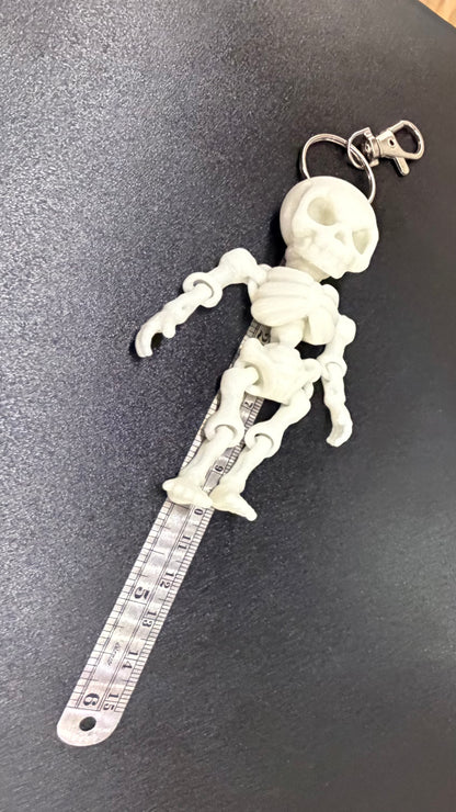 Mini Glow-in-the-Dark Skeleton (4" long) Keychain | Cinderwing3D  NEW RELEASE!