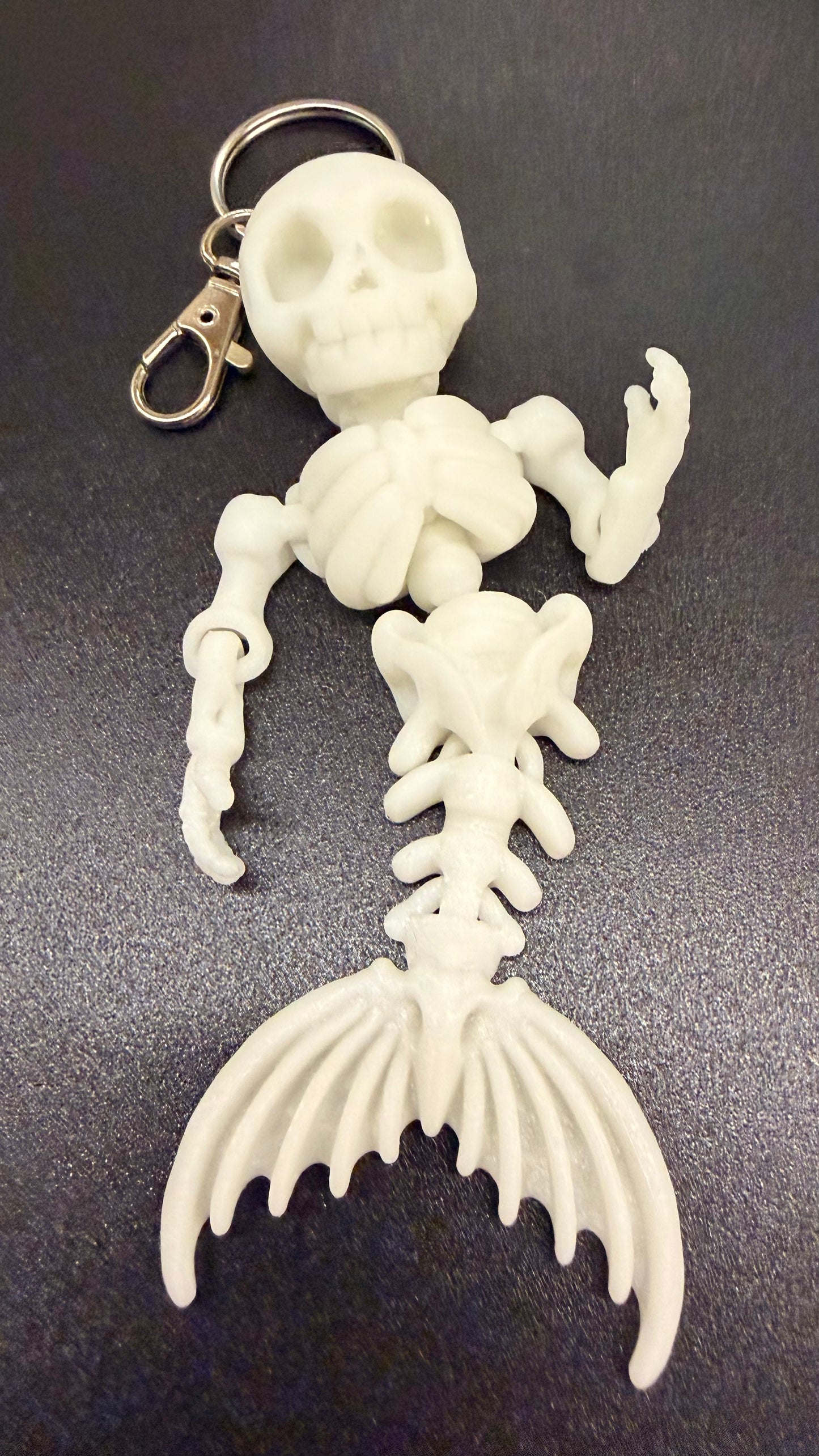 Mini Mermaid & Merman Glow-in-the-Dark Skeleton (5" Long) Keychains | Cinderwing3D  NEW RELEASE!