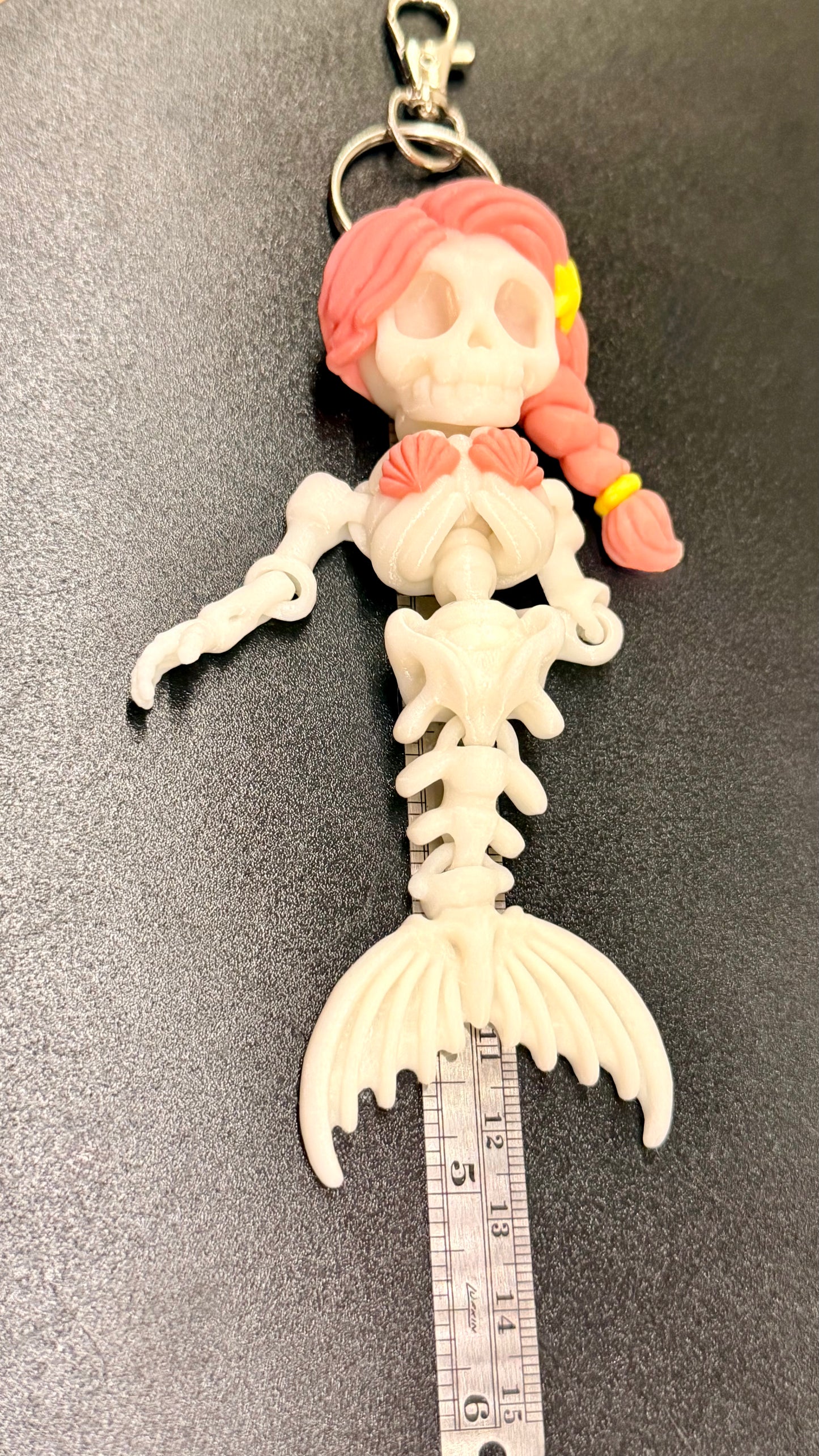 Mini Mermaid & Merman Glow-in-the-Dark Skeleton (5" Long) Keychains | Cinderwing3D  NEW RELEASE!